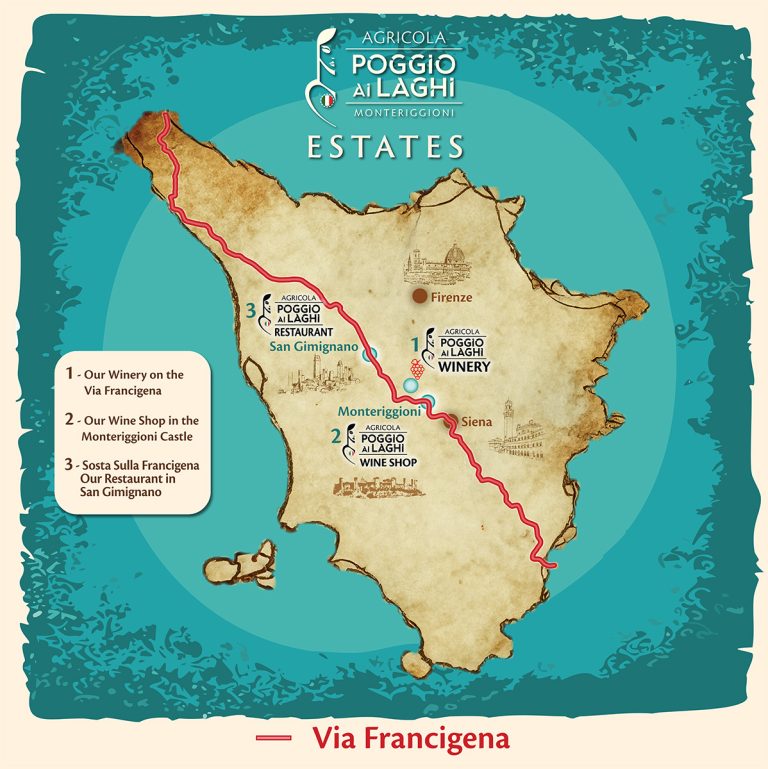 Le tenute Poggio ai Laghi lungo la Via Francigena
